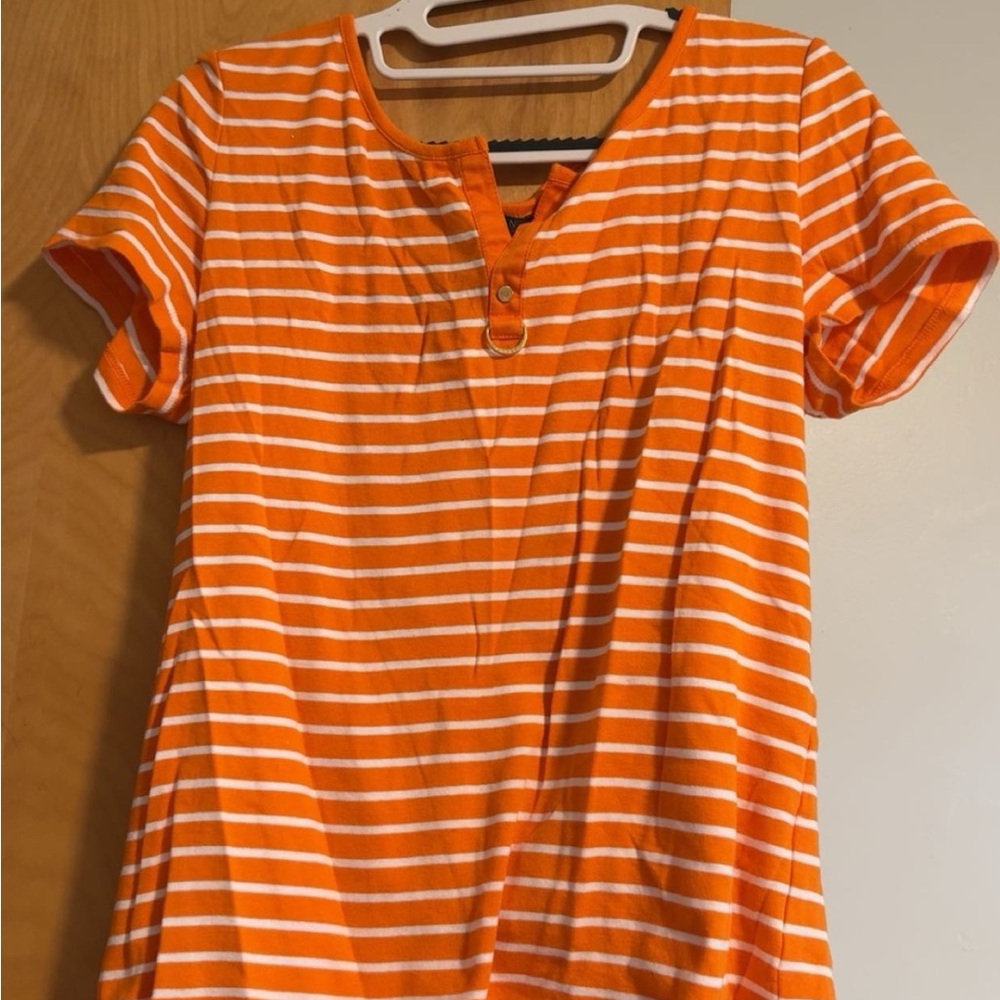 Ralph Lauren Orange Striped Blouse